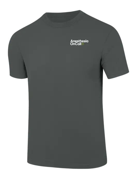 Comfort Colors 6.1 oz Dark Grey Heather Heavyweight Ring Spun T-Shirt w/Anesthesia OnCall Logo