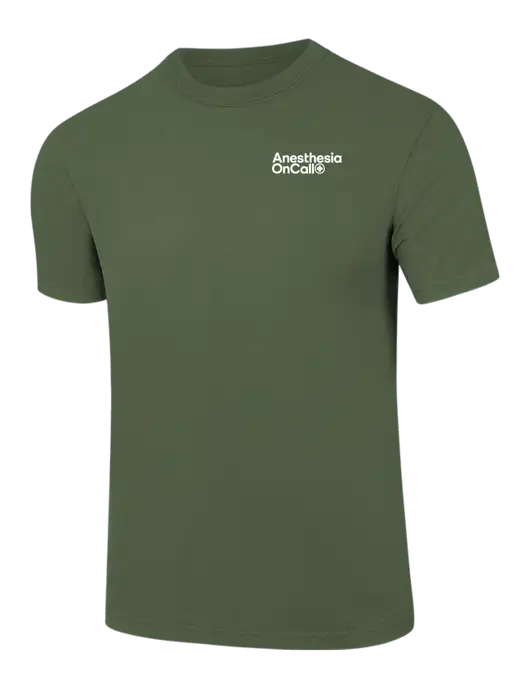 Comfort Colors 6.1 oz Dark Olive Green Heavyweight Ring Spun T-Shirt w/Anesthesia OnCall Logo