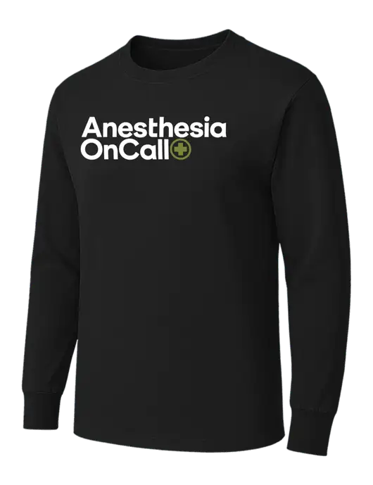Black Heavyweight Long Sleeve 6.1 oz T-Shirt w/Anesthesia OnCall Logo
