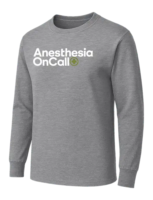 Medium Grey Heather Heavyweight Long Sleeve 6.1 oz T-Shirt w/Anesthesia OnCall Logo