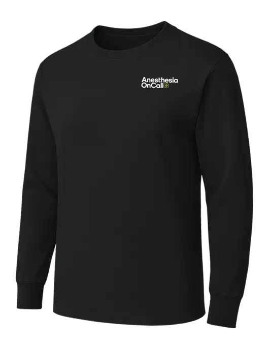 Black Heavyweight Long Sleeve 6.1 oz T-Shirt w/Anesthesia OnCall Logo