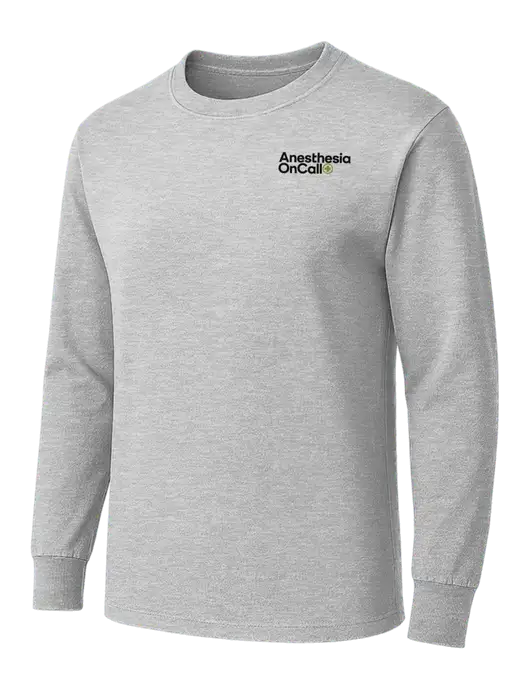 Light Grey Heather Heavyweight Long Sleeve 6.1 oz T-Shirt w/Anesthesia OnCall Logo