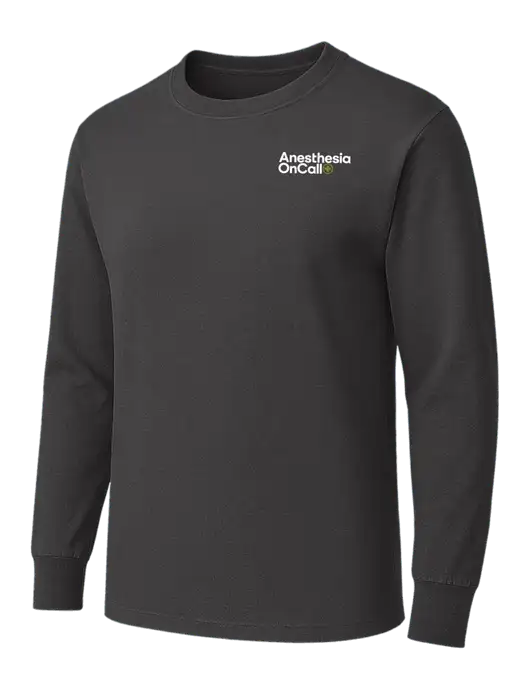 Charcoal Heavyweight Long Sleeve 6.1 oz T-Shirt w/Anesthesia OnCall Logo
