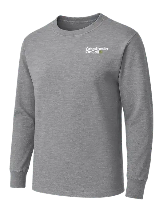 Medium Grey Heather Heavyweight Long Sleeve 6.1 oz T-Shirt w/Anesthesia OnCall Logo
